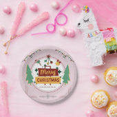 Festive Merry Christmas Paper Plate for Holiday ペーパープレート (パーティー)
