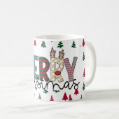 Festive "MERRY Christmas" Pattern Mug コーヒーマグカップ (正面右)