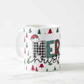 Festive "MERRY Christmas" Pattern Mug コーヒーマグカップ (正面左)