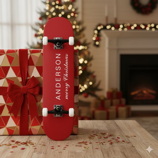 Festive Merry Christmas Skateboard for Holiday Fun スケートボード