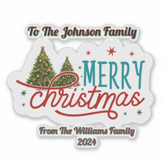 Festive Merry Christmas Sticker シール (正面)