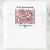 Festive Merry Christmas Sticker スクエアシール (バッグ)