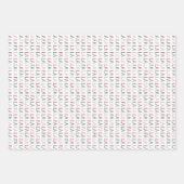 Festive Merry Christmas Striped 3 ラッピングペーパーシート (正面)