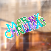 Festive Merry Christmas Text Colourful Letters ウィンドウサイン (シート2)