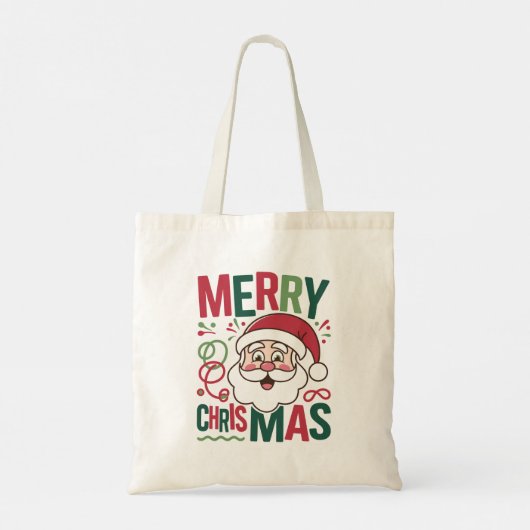 Festive Merry Christmas Tote Bags for Holiday Chee トートバッグ (裏面)