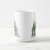 Festive Merry Christmas Tree Happy Holidays コーヒーマグカップ (中央)