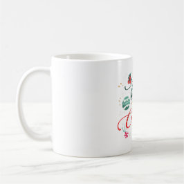 Festive Merry Christmas Typography with Ornaments コーヒーマグカップ