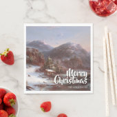 Festive Merry Christmas Winter Gignoux スタンダードランチョンナプキン (インサイチュ)