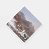 Festive Merry Christmas Winter Gignoux スタンダードランチョンナプキン (角)