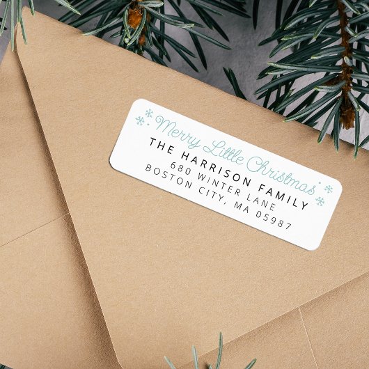 Festive Merry Little Christmas Address ラベル