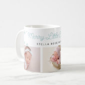 Festive Merry Little Christmas Baby Blue Photos コーヒーマグカップ (正面左)