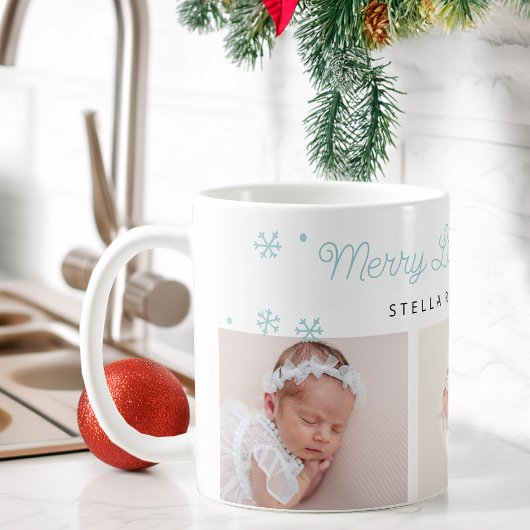 Festive Merry Little Christmas Baby Blue Photos コーヒーマグカップ