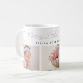 Festive Merry Little Christmas Pink Photos コーヒーマグカップ (正面左)