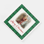 Festive Minimal Style Cozy Winter Scene Napkins (コーナー)