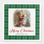 Festive Minimal Style Cozy Winter Scene Napkins (正面)