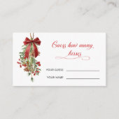 Festive Mistletoe Guess how many kisses エンクロージャーカード (正面)