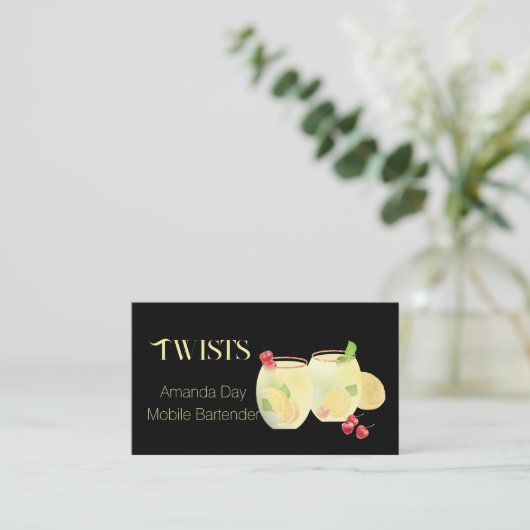 Festive Mixed Drinks Bartender Business Card 名刺 (スタンド正面)