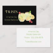 Festive Mixed Drinks Bartender Business Card 名刺 (正面/裏面)