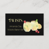 Festive Mixed Drinks Bartender Business Card 名刺 (正面)