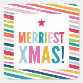 FESTIVE modern colorful bold brushed stripe スクエアシール (正面)