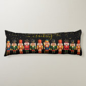 Festive Modern Xmas Black Cute Nutcracker ボディピロー (正面)