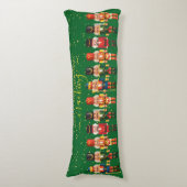 Festive Modern Xmas Green Cute Nutcracker ボディピロー (正面縦)