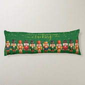 Festive Modern Xmas Green Cute Nutcracker ボディピロー (裏面)