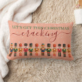 Festive Modern Xmas Pink Cute Nutcracker ランバークッション (ブランケット)