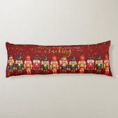 Festive Modern Xmas Red Cute Nutcracker ボディピロー (裏面)