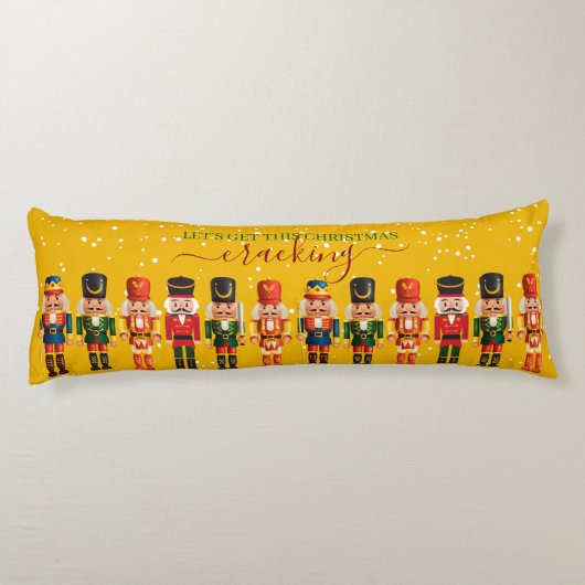Festive Modern Xmas Yellow Cute Nutcracker ボディピロー (裏面)