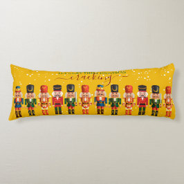 Festive Modern Xmas Yellow Cute Nutcracker ボディピロー