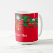 Festive motifs  Joyeuses Fêtes  - red Coffee Mug コーヒーマグカップ (正面右)
