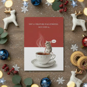 Festive Mouse Not a Creature Christmas Card Joy シーズンカード