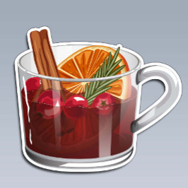 Festive Mulled Wine Spiced Drink Foodie Art シール