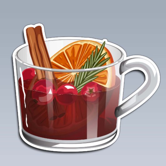 Festive Mulled Wine Spiced Drink Foodie Art シール