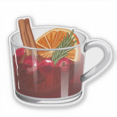 Festive Mulled Wine Spiced Drink Foodie Art シール (正面)
