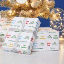 Festive Multilingual Christmas Wrapping Paper