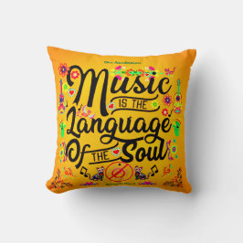 Festive Music Is The Language Of The Soul (Gold) クッション