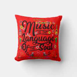 Festive Music Is The Language Of The Soul (RED) クッション