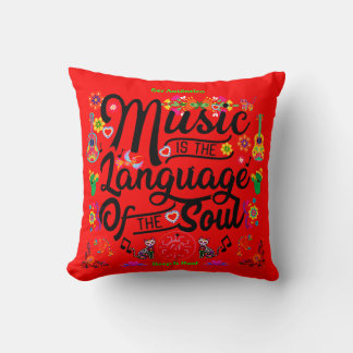 Festive Music Is The Language Of The Soul (RED) クッション
