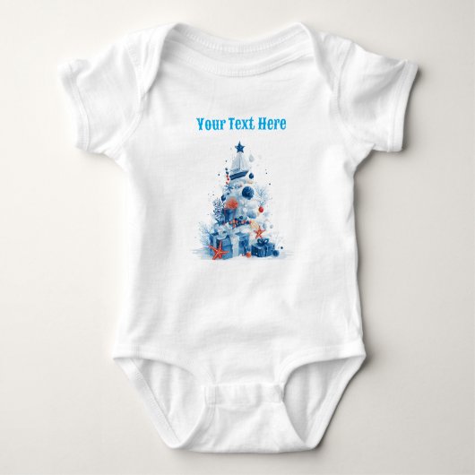Festive Nautical Baby Bodysuit – Christmas Sailor  ベビーボディスーツ (正面)