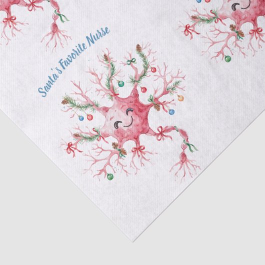 Festive Neuron Pattern – Santa’s Favorite Nurse 薄葉紙 (詳細)