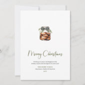 Festive Neutral Watercolor Christmas Greeting Card シーズンカード (正面)