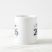 Festive New Year 2026 mug with stars and fireworks コーヒーマグカップ (中央)