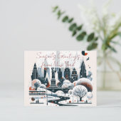 Festive New York City. Personalised Christmas シーズンポストカード (スタンド正面)