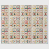 Festive Nine-Square Holiday Motif Design ラッピングペーパー (フラット)