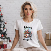 Festive Nordic Gnome Trio with Candles and Winter  トライブレンドＴシャツ