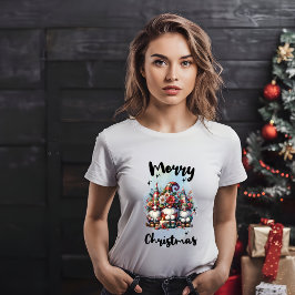 Festive Nordic Gnome Trio with Candles and Winter  トライブレンドＴシャツ