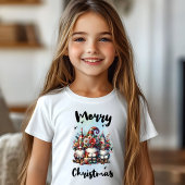 Festive Nordic Gnome Trio with Candles and Winter  Tシャツ