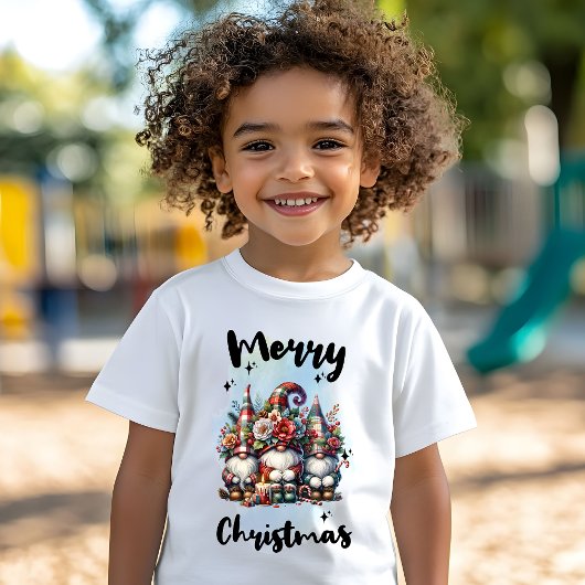 Festive Nordic Gnome Trio with Candles and Winter  Tシャツ